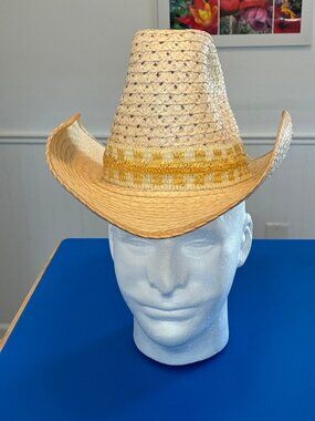 VTG Rockmount Ranch Wear Straw Cowboy Hat Denver Colo Cushion-Kumfort Size 6 3/4